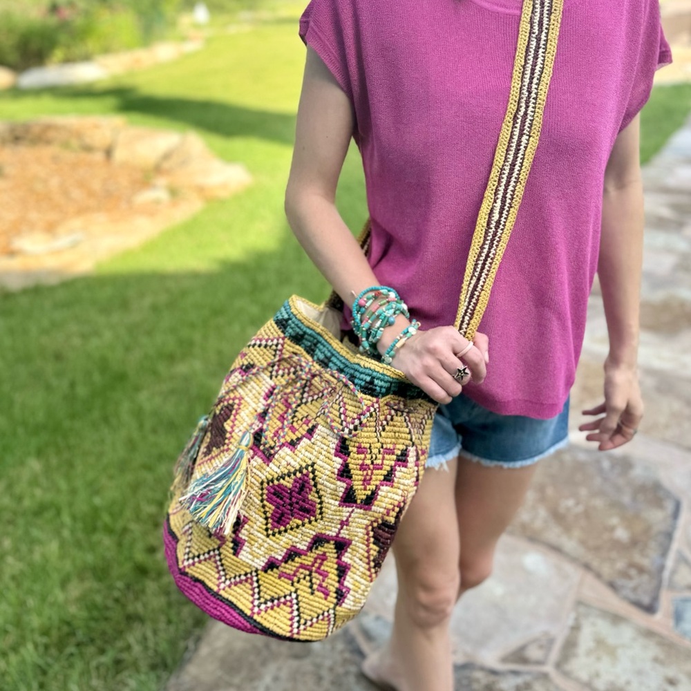 NWT Santa Fe Raffia Drawstring Bag - Picture 7 of 7